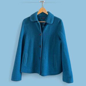 Women’s Lands’ End‎ Teal Wool Collared Jacket Top-Size 4